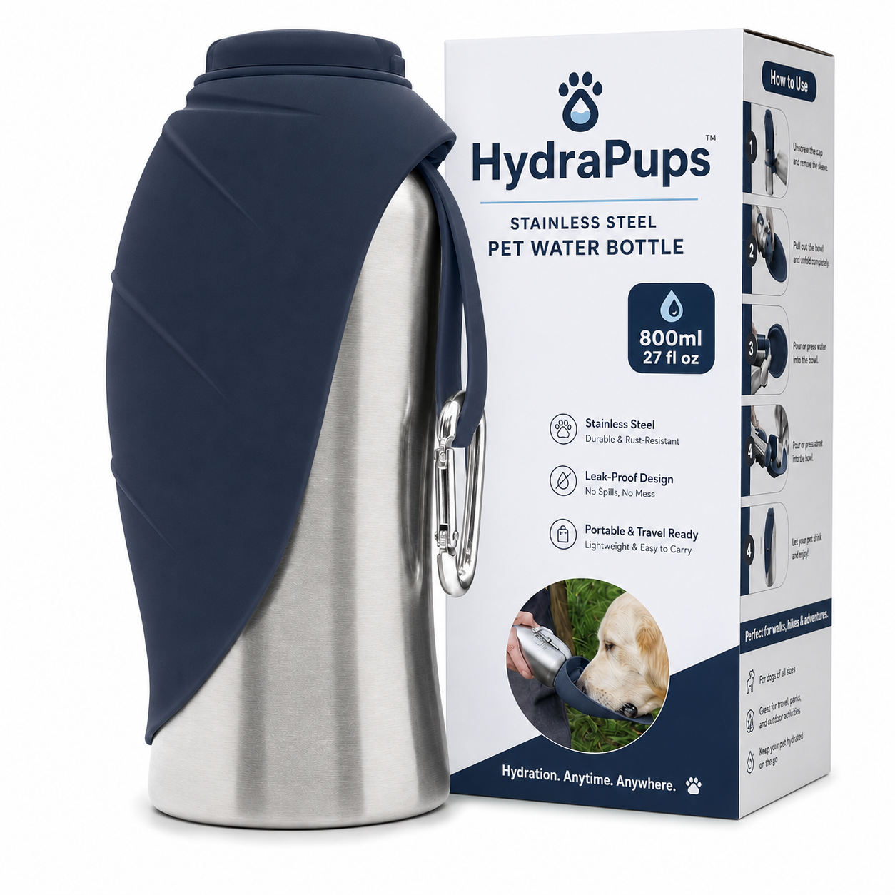HydraPups™ Dog Water Bottle Large