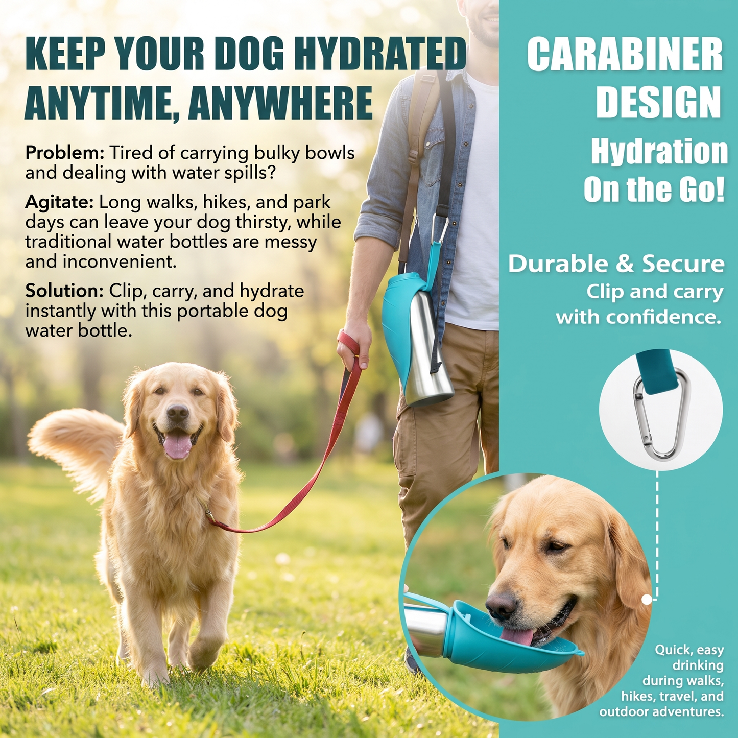 HydraPups™ Dog Water Bottle Large